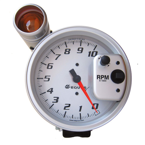 Equus E6081S - 5 in PEDESTAL TACHOMETER, 0-10,000 RPM, SILVER