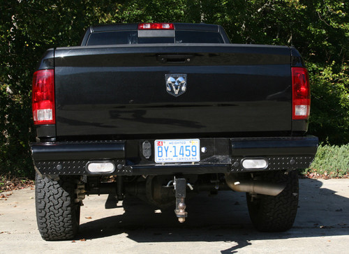 Fab Fours DR03-T1050-1 - Black Steel Ranch Rear Bumper