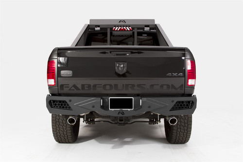 Fab Fours DR09-E2951-1 - Premium Rear Bumper; 2 Stage Black Powder Coated; w/Sensors;