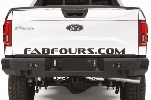 Fab Fours FF15-W3251-1 - Premium Rear Bumper; 2 Stage Black Powder Coated; w/Sensors;