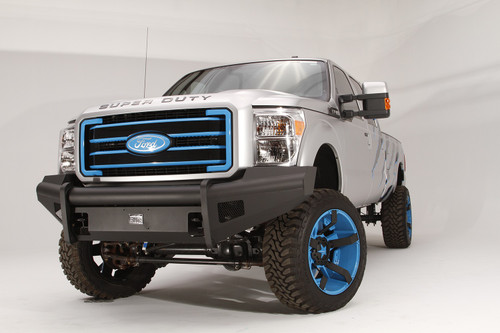 Fab Fours FS11-Q2561-1 - Elite Front Bumper; 2 Stage Black Powder Coated; w/o Full Grill Guard; Incl. Light Cut-Outs;