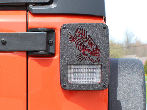 Fishbone Offroad FB31043 - Jeep JK Tail Light Covers 07-18 Wrangler JK Black Textured Powdercoat  Offroad