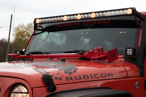 Fishbone Offroad FB31317 - Hood Mounted Hi-Lift Jack Mount JK/JL/JT  Offroad