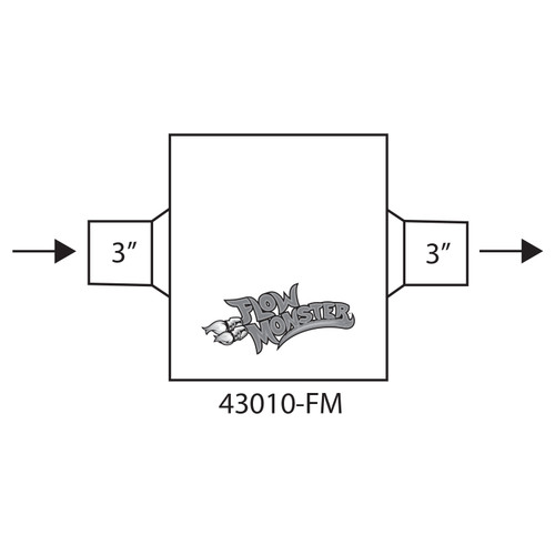 FlowMonster 43010-FM - 1-CHAMBER MUFFLER