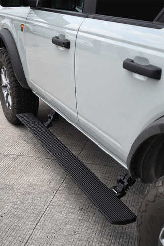Go Rhino 20412974PC - RealTruck 21-24 Ford Bronco 4dr VoltStep Electric Running Board Kit (No Drill) - Tex. Blk