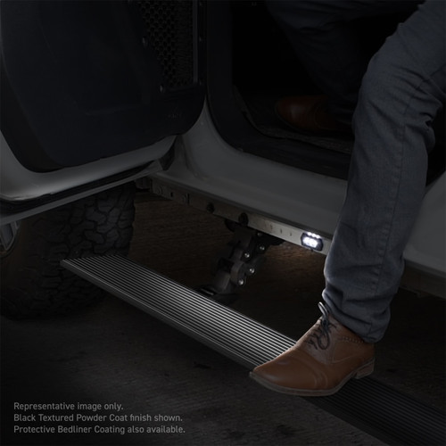 Go Rhino 20444587T - RealTruck 22-24 Toyota Tundra Crew Cab VoltStep Electric Running Board Kit - Bedliner Coating