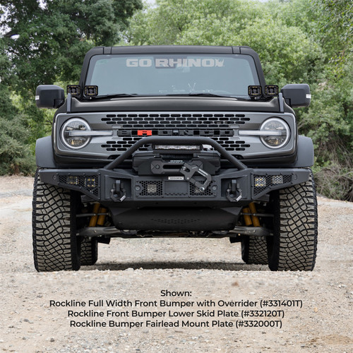 Go Rhino 332000T - 07-20 Jeep Wrangler JL/JLU/JK/JKU/Gladiator JT Rockline Bumper Fairlead Mount Plate