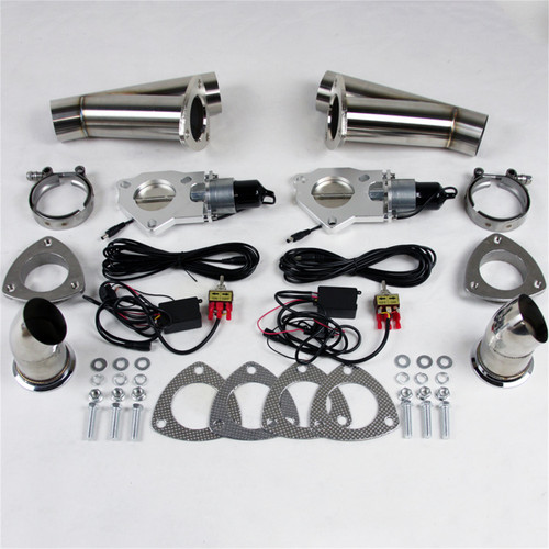 Granatelli Motorsports 307540K - Granatelli 4.0in Stainless Steel Electronic Dual Exhaust Cutout