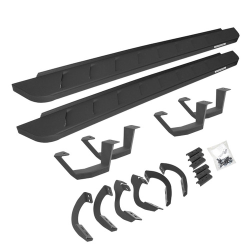Go Rhino 6344256820PC -   - RB10 Running Boards With Mounting Brackets & 2 Pairs of Drop Steps Kit - Textured Black