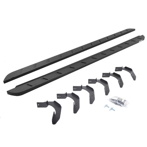 Go Rhino 63412680SPC - 04-14 Ford F-150 Super Cab 4DR RB10 Slim Running Boards Kit (Incl. Brackets) - Tex. Blk