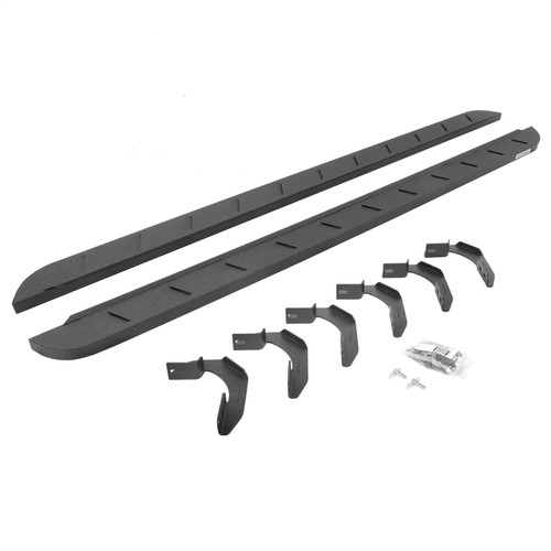 Go Rhino 63415087ST - 04-14 Ford F-150 Super Crew 4DR RB10 Slim Running Boards Kit (w/Brackets) - Bedliner Coat