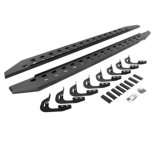 Go Rhino 69404787SPC - 15-19 GMC Sierra 2500/3500HD CC 4DR RB20 Slim Running Boards Kit (w/Brackets) - Tex. Blk