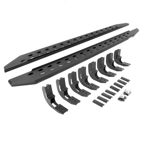 Go Rhino 69404887SPC - 19-22 GMC Sierra 1500 CC 4DR (New Bdy) RB20 Slim Running Boards Kit (w/Brackets) - Tex. Blk