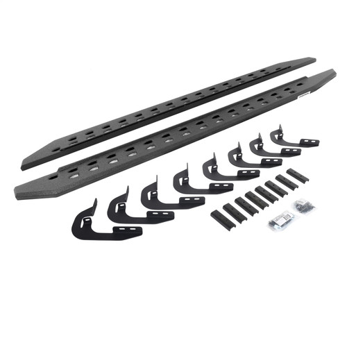 Go Rhino 69404880ST -  RB20 Slim Line Running Boards With Mounting Brackets - Protective Bedliner Coating