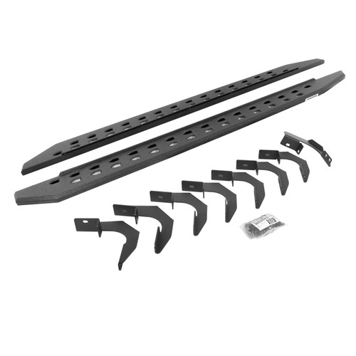 Go Rhino 69423580ST - 15-22 GMC Canyon CC 4DR RB20 Slim Running Boards Kit (Incl. Brackets) - Bedliner Coating