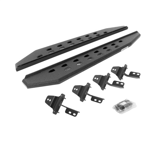Go Rhino 69492648ST - 07-18 Jeep Wrangler JK 2DR RB20 Slim Running Boards Kit (Incl. Brackets) - Bedliner Coating
