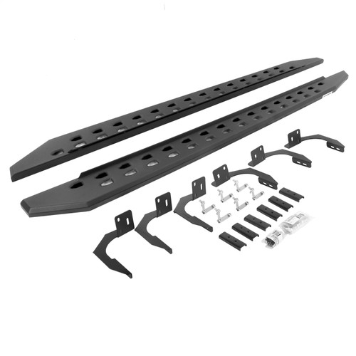 Go Rhino 69410687SPC - 10-22 Ram 2500/3500HD Crew Cab 4DR RB20 Slim Running Boards Kit (Incl. Brackets) - Tex. Blk
