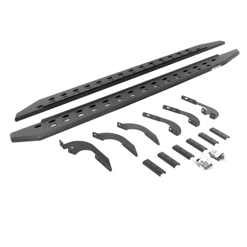 Go Rhino 69442987ST - 05-22 Toyota Tacoma DC 4DR RB20 Slim Running Boards Kit (Incl. Brackets) - Bedliner Coating