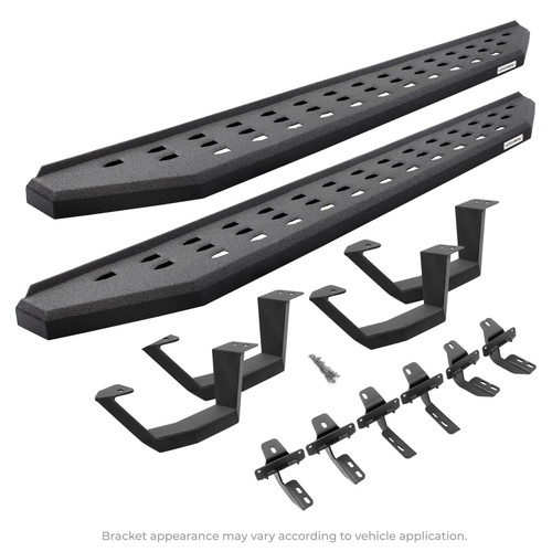 Go Rhino 6943068020T -   - RB20 Running Boards With Mounting Brackets & 2 Pairs of Drop Steps Kit - Protective Bedliner Coating