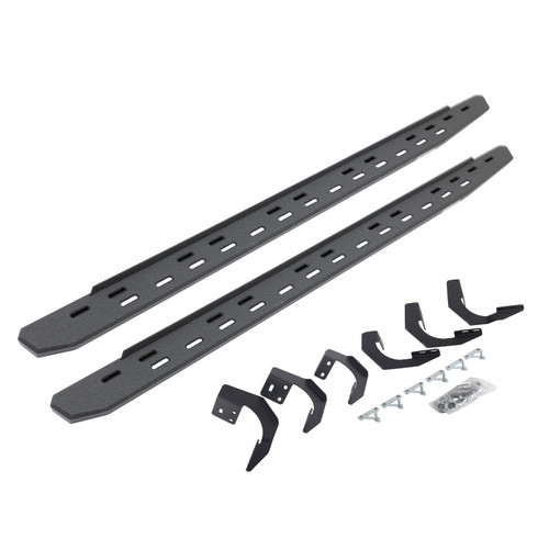 Go Rhino 69629980ST -  RB30 Slim Line Running Boards with Mounting Bracket Kit - Protective Bedliner Coating