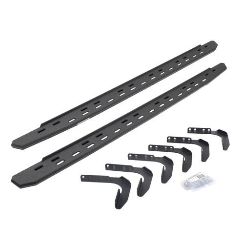 Go Rhino 69618087ST -  RB30 Slim Line Running Boards with Mounting Bracket Kit - Protective Bedliner Coating