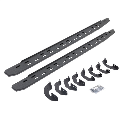 Go Rhino 69641580ST -  RB30 Slim Line Running Boards with Mounting Bracket Kit - Protective Bedliner Coating
