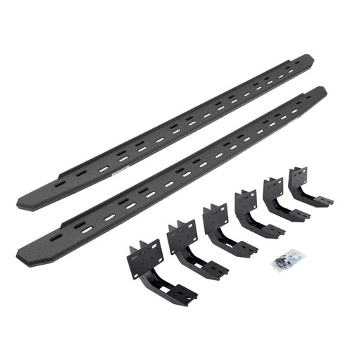 Go Rhino 69630687ST -  RB30 Slim Line Running Boards with Mounting Bracket Kit - Protective Bedliner Coating