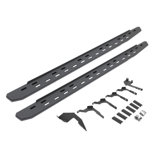 Go Rhino 69636880ST -  RB30 Slim Line Running Boards with Mounting Bracket Kit - Protective Bedliner Coating