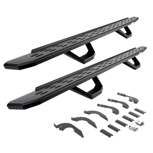 Go Rhino 6964298720PC -  RB30 Running Boards with Mounting Brackets & 2 Pairs of Drops Steps Kit - Textured Black