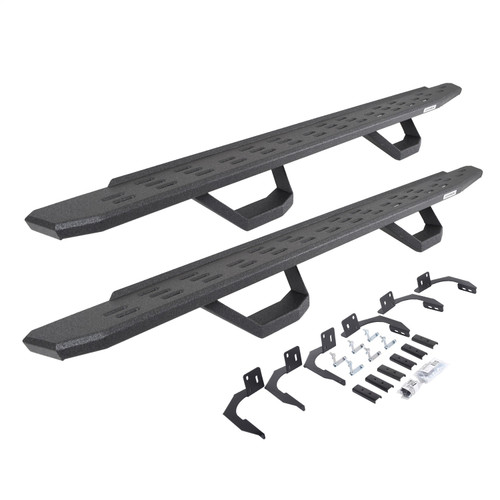 Go Rhino 6960998020T -  RB30 Running Boards with Mounting Brackets & 2 Pairs of Drops Steps Kit - Protective Bedliner Coating