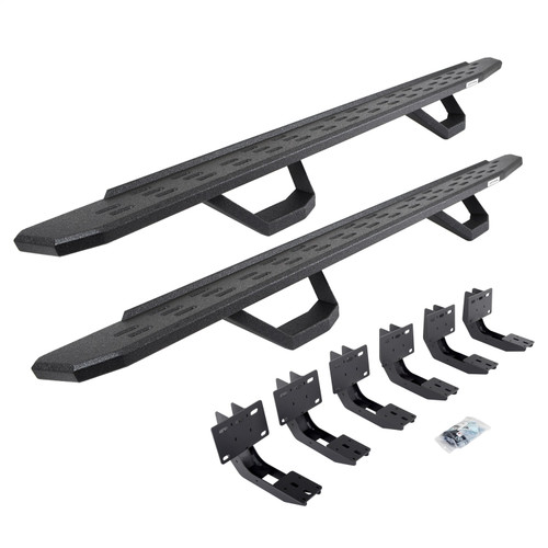 Go Rhino 6963068720T -  RB30 Running Boards with Mounting Brackets & 2 Pairs of Drops Steps Kit - Protective Bedliner Coating