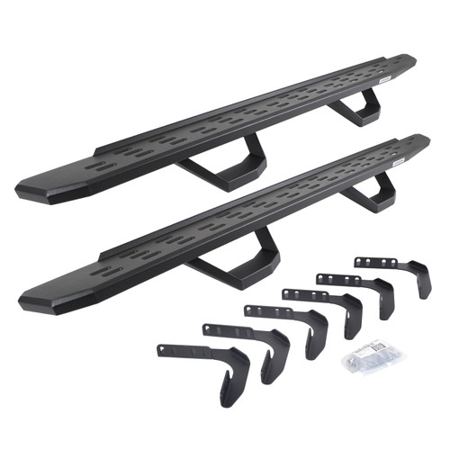 Go Rhino 6961768020PC -  RB30 Running Boards with Mounting Brackets, 2 Pairs Drop Steps Kit - Textured Black
