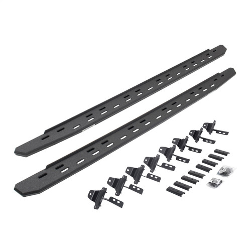 Go Rhino 69651687ST -  RB30 Slim Line Running Boards with Mounting Bracket Kit - Protective Bedliner Coating