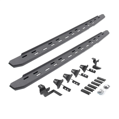 Go Rhino 69650568ST -  RB30 Slim Line Running Boards with Mounting Bracket Kit - Protective Bedliner Coating