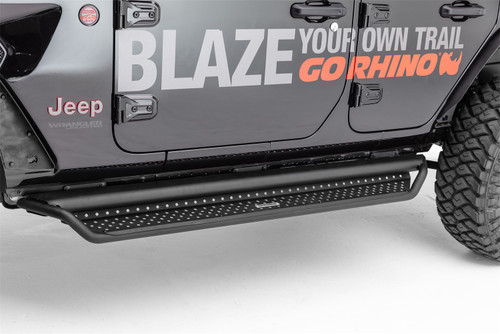 Go Rhino D14927T - 18-20 Jeep Wrangler JL Dominator Extreme D1 SideSteps Complete Kit w/SideStep + Brkts