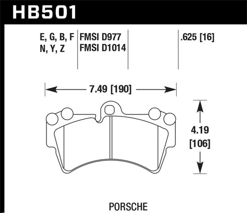 Hawk HB501Z.625 - 07-10 Audi Q7 3.6L/4.2L / 03-07 Porsche Cayenne 4.5L / 04-07 VW Touareg Performance Ceramic Str
