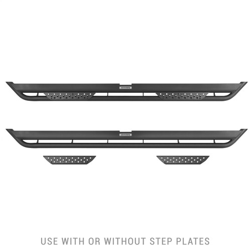 Go Rhino DT4432T - 2024 Toyota Tacoma Double Cab Dominator Xtreme DT SideSteps w/ Brackets - Texture Black