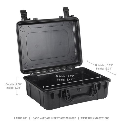 Go Rhino XG201608 - XVenture Gear Hard Case - Large 20in. / Lockable / IP67 / Automatic Air Valve - Tex. Black
