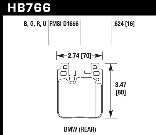 Hawk HB766Z.624 - 14-20 BMW 2-Series / 12-18 BMW 3-Series Performance Ceramic Street Rear Brake Pads