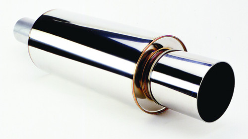 HKS 3106-EX007 - Universal SS Hi-Power Muffler (120mm tip / 75mm piping) (SUS304 NO COATING)