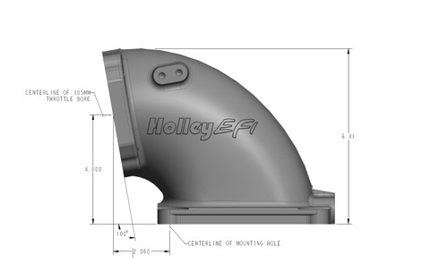 Holley EFI 300-248BK - EFI Throttle Body Intake Elbow