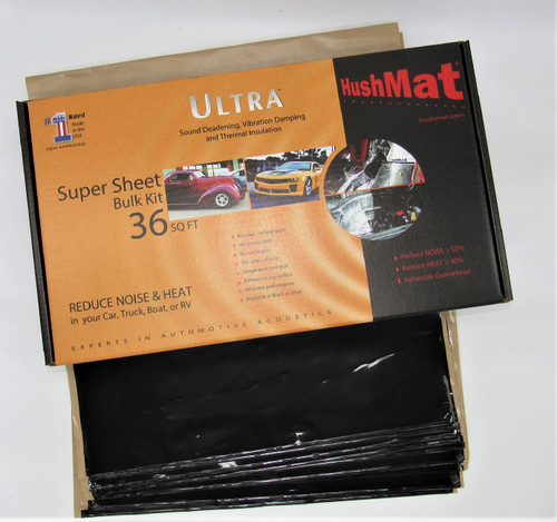 Hushmat 10800 - Super Bulk Kit - Stealth Black Foil with Self-Adhesive Butyl-9 Sheets 18inx32in ea 36 sq ft