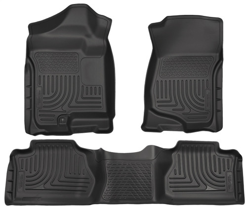 Husky Liners 98211 - 07-12 Chevy Silverado/GMC Sierra Extended Cab WeatherBeater Combo Black Floor Liners
