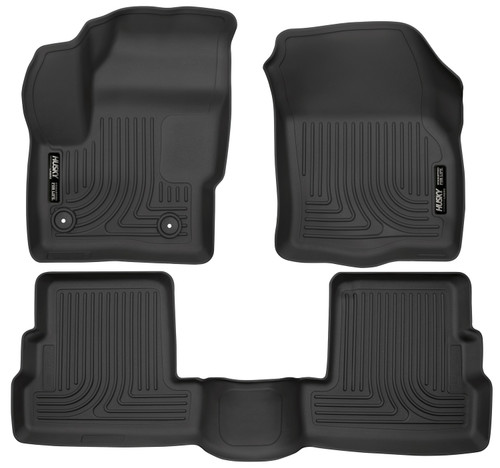 Husky Liners 99301 - 2015 Lincoln MKC WeatherBeater Black Front & Second Seat Floor Liner