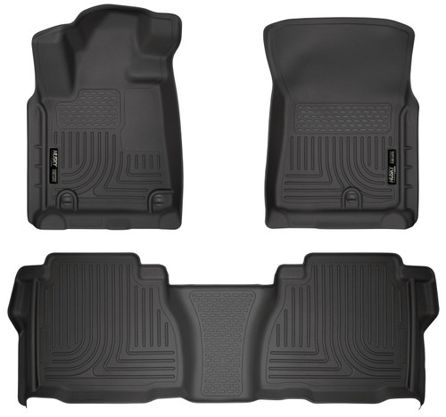 Husky Liners 98581 - 07-11 Toyota Tundra Double/CrewMax Cab WeatherBeater Combo Black Floor Liners