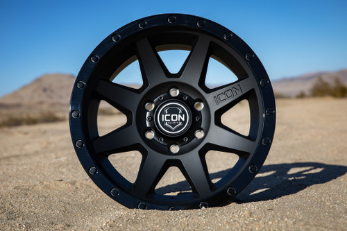Icon 1817855557DB - Rebound 17x8.5 5x150 25mm Offset 5.75in BS 110.1mm Bore Double Black Wheel