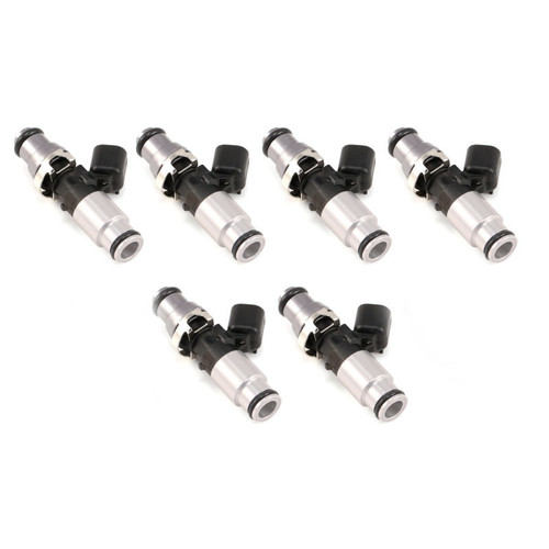 Injector Dynamics 1050.60.14.14B.6 - 1050X Injectors 14mm (Grey) Adaptor Top - (Silver) Bottom Adapter (Set of 6)