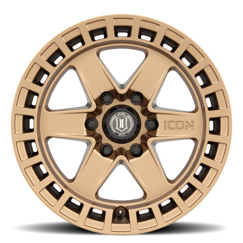Icon 3417858347BS - Raider 17x8.5 6x5.5 0mm Offset 4.75in BS Satin Brass Wheel