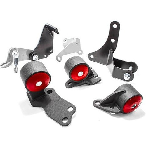 Innovative Mounts 49151-85A - 88-91 Civic/CRX Conversion Mount Kit D-Series Motors Before 1992 Manual Hydro Cable 2 Hydro 400-500HP 85A Grey