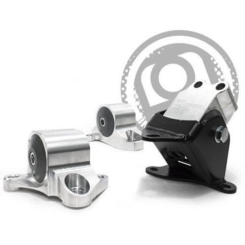 Innovative Mounts B10051-75A - 96-00 Civic Billet Conversion Mount Kit B/D Series Hydro 3 Bolt GS-R Style Post Mount Setup 250-400HP 75A Black